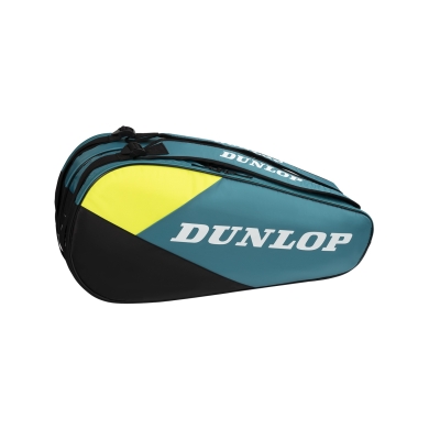 Dunlop Racketbag SX Club (Schlägertasche, 2 Hauptfächer) 2025 blaugrün/gelb 6er